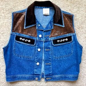 Vintage 90’s Streets Ahead denim cropped vest